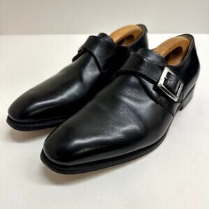 Meermin Men's Black Calf Single Monk Strap 101575 Men's Size 7 US / 23.5 JPN